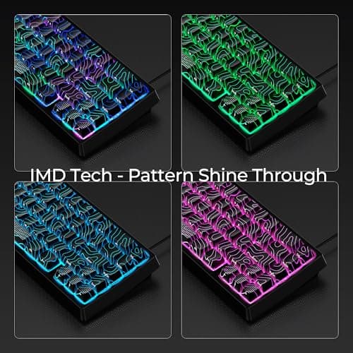 HITIME x XVX M67 60% Percent Keyboard Wireless, QMK/VIA Topographic Gaming Keyboard, Tri-Mode Thocky Creamy Mechanical Key Board, Hot Swappable Mount RGB IMD Tech for Win/Mac, Black - Thumbnail 4