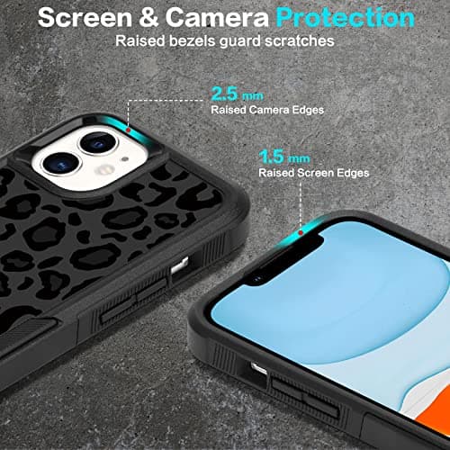 LOQUPE Designed for iPhone 11,Heavy-Duty Tough Rugged Lightweight Slim Shockproof Protective Case for iPhone 11 6.1 Inch,Women Girls,Cute Cheetah Leopard Pattern - Thumbnail 4