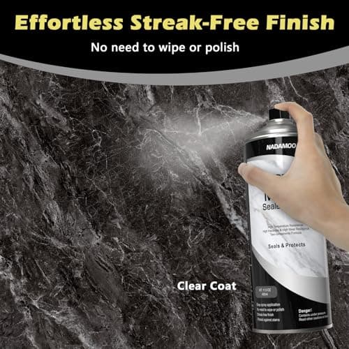 NADAMOO 2K Granite & Marble Sealer Spray, 2-Parts Formula Sealant with Stronger Adhesion and Enhanced Wear Resistance, Seal & Protect Kitchen & Bath Surfaces, Clear, 2 Cans - Thumbnail 4