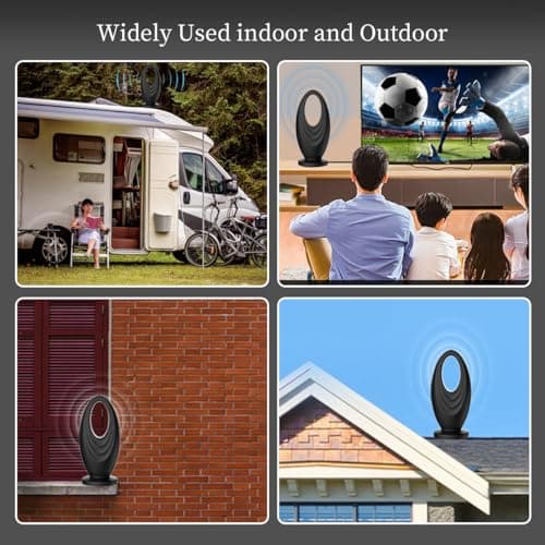 2025 TV Antenna Indoor/Outdoor VHF UHF Digital Antenna for Smart TV,Waterproof 2000 Miles for Local Channels with Amplifier 360° Receiving Support 4K 1080p HDTVs-16ft Long Cable - Thumbnail 5