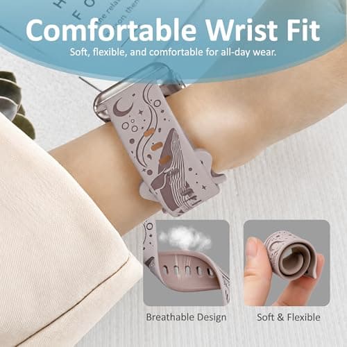HATILP Whale Engraved Band Compatible with Apple Watch 38/40/41/42mm, Two-Layer Sculpted Ocean Design Soft Silicone Strap for Women, Series 11 10 SE Ultra 9 8 7 6 5 4 3 2 1 - Thumbnail 4