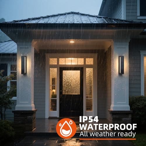 VZVI Solar Wall Lights Outdoor Waterproof, 20.5" 1 Pack Solar Wall Sconce Outdoor, 3000K Sconce Lights Modern Large Front Porch Light Fixture, Exterior Entrance Sconces Lighting for House Garage Patio - Thumbnail 5