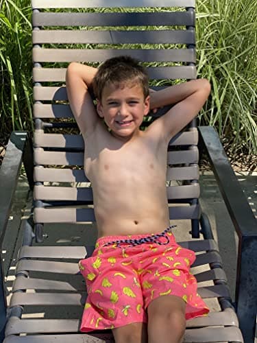 Cozople Little Boys Quick Dry Swim Trunks UPF50+ Stretchy Compression Liner Swim Shorts Summer Stylish Banana Graphic Boxer Brief Bathing Suit for Kids Anti Sand Chafe Swimwear Size 4 - Thumbnail 2