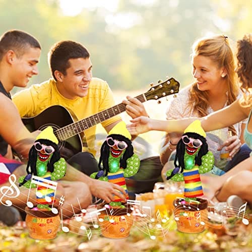MIAODAM Dancing Cactus, Funny Style 270 Degree Rotation Talking Baby Toy for Big Kids and Adults, Repeats What You Say Colorful Glowing Singing Cactus Toy - Thumbnail 6