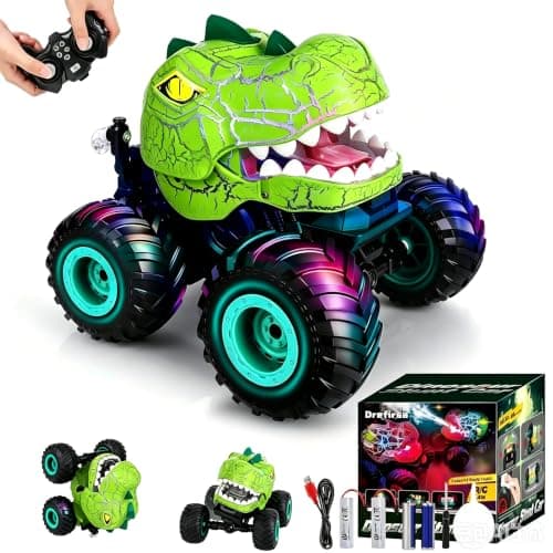 Drefirsa Dinosaur Monster Truck for Boy Age 4-7, Dino Remote Control Car