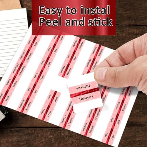 80pcs Bible Tabs,Rose Theme, Laminated Bible Tabs for Women and Men,Bible Tabs,Bible Book Tabs, Bible Labels Tabs,Large Print Neutral Bible Tabs for Easy Navigation Old and New Testament - Thumbnail 6