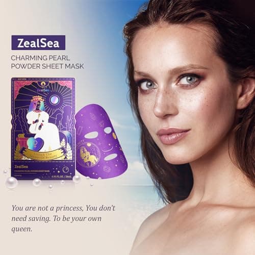 Zealsea Face Masks Skincare, Collagen Face Mask for Anti Aging, Hydrating Face Masks, Astaxanthin Q10 Face Mask for Antioxidant, Magic All-in-one Sheet Mask, Self Care Gift for at Home Spa Party 6pack - Thumbnail 2