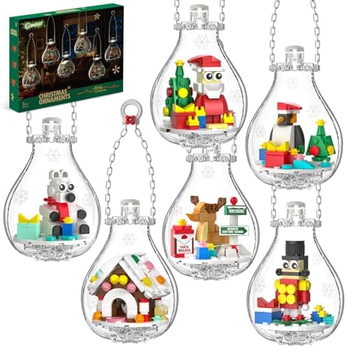 Christmas Ornaments 2026 Building Set, Ornament for Christmas Tree with Light, Xmas and Thanksgiving Holiday for Gifts, Gingerbread Houses, Santa, Reindeer, Polar Bears, Soldiers and Penguin (647 Pcs)