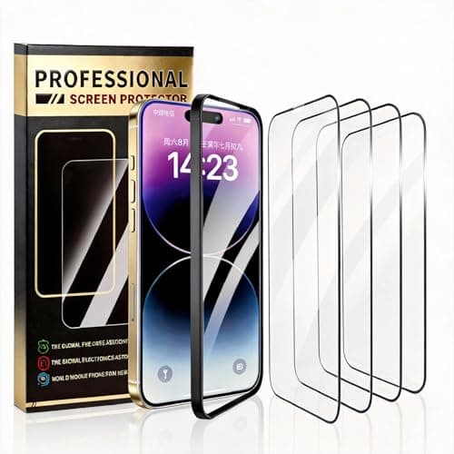 BJVVKW 4 Pack for iphone 16 Pro Max Screen Protector Tempered Glass 9H With Install Frame Case Friendly No Bubbles Military Grade Shatterproof