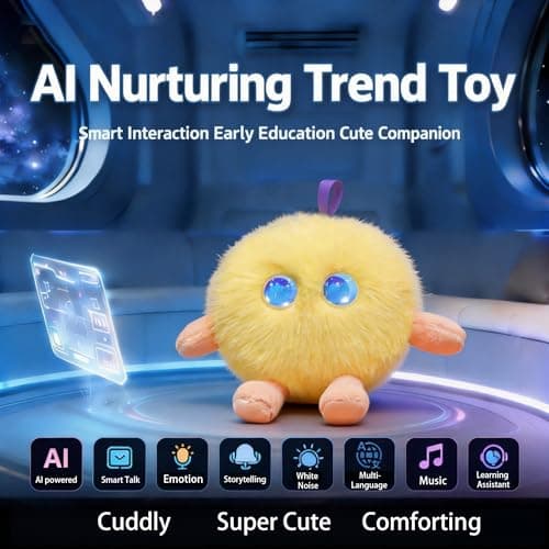 CINQALETHE Emotional Support AI Robot Toy Companion Pet – Smart Interactive Plush Toys for Kids, Realistic Intelligent Robotic Stuffed Pets with Emo AI Technology,Gift for Boys & Girls 3-8 Years Old - Thumbnail 4