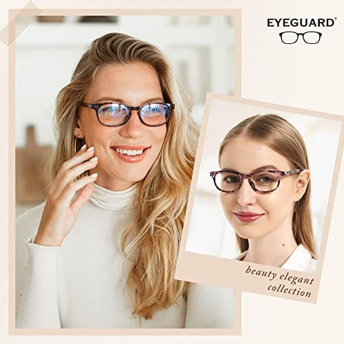 EYEGUARD Blue Light Reading Glasses 4 Pack Fashion Spring Hinge Readers for Women Computer Eyeglasses - Thumbnail 2
