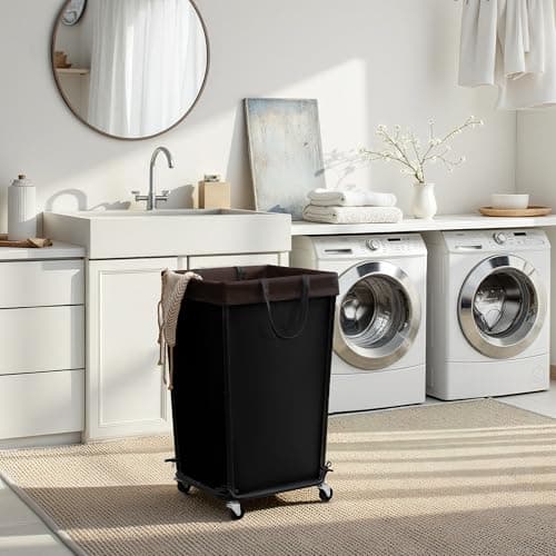 GRANNY SAYS 160L Rolling Laundry Basket, Laundry Hamper with Wheels, Large Laundry Cart with Removable Bag, Clothes Organization and Storage for Laundry Room, Bathroom, Bedroom, Black - Thumbnail 5