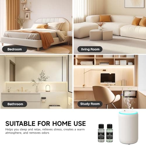 Portable Waterless Essential Oil Diffuser Starter Kit with 7 Lights for Home Car and Office, Compact Scent Diffusers Includes 2 x 20mL Hotel Scent Oils, A Gift Idea for Parents and Friends - Thumbnail 6