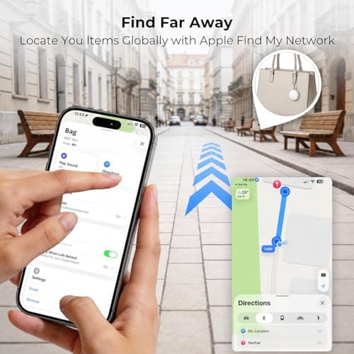 ZOOBELIO Air Tracker Tags 4 Pack - Bluetooth Wallet Tracker, Keys Finder Work with Apple Find My (iOS Only), Smart Item Locator Tags for Luggage, Backpack, Phone (Black) - Thumbnail 4