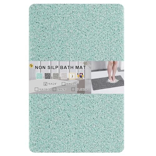 Nonslip Bathtub Mat, Anti Slip Bath Mat 0.6" Extra Thick, Quick Dry Bath Tub Anti Slip Shower Mat, Loofah Non-Slip Bath Mat for Tub Bathroom Pool Kitchen Entryway Home Hotel(Blue 16x24)