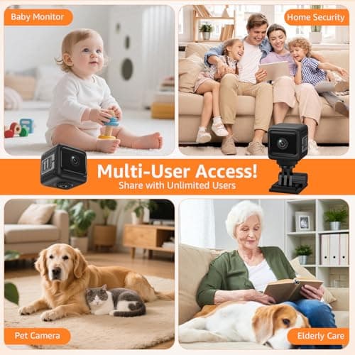 syomiyurx 2026 Upgrade Small Security Camera 2.4G WiFi Only Wireless Camera 1080P Mini Nanny Cam for Baby Pet Auto Night Vision 1600mAh Battery Indoor Cameras Motion Detection for Home Security - Thumbnail 5