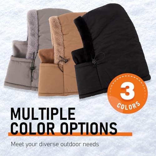 Balaclava Fleece Ski Mask for Men Women with Face Cover, Water Repellent Windproof for Extreme Cold Weather Skiing Motorcycle Black - Thumbnail 5