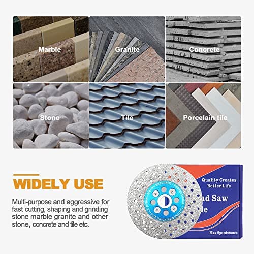Diamond Granite Cutting Wheel,BRSCHNITT 4-1/2 Inch 115mm Vacuum Brazed Angle Grinder Diamond Blade with 5/8-11 Thread for Grinding Beveling Shaping Rounding Granite,Porcelain,Tile,Stone,Marble,Quartz - Thumbnail 5