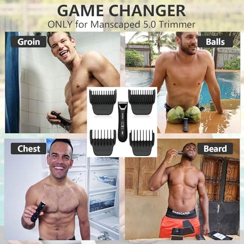 4 Pack Guards for Manscaped Lawn Mower 5.0 - Adjustable Lawnmower 5.0 Trimmer Guards with Organizer, Waterproof Guide Replacement for Manscaped 5.0 Attachments, 8 Cutting Lengths from 1/32" to 15/32" - Thumbnail 2