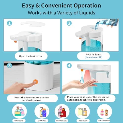 Automatic Liquid Soap Dispenser Touchless, USB Rechargeable Smart Hand Soap Dispenser, 4-Level Adjustable, 13.5oz/400mL Wall Mount for Bathroom Kitchen Dish Soap-Orange - Thumbnail 5