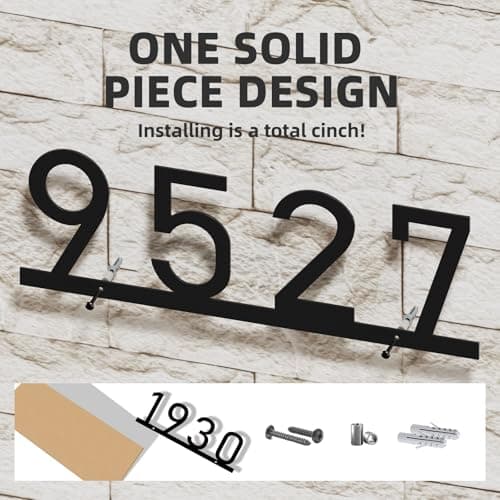 House Numbers for Outside, Personalized Metal House Number Sign, Modern Metal Address Signs for Houses, Large Number Address Plaque with Floating Screw Kit - Thumbnail 5