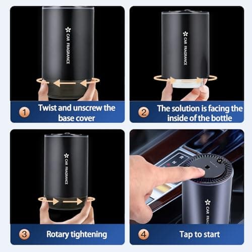 TQCOCOW Smart Car Air Freshener Diffuser with Starry Sky Projection and 50ml Perfume, 3 Mode Adjustable Rechargeable Car Aroma Diffuser,Auto On/Off Intelligent(Ocean) - Thumbnail 6