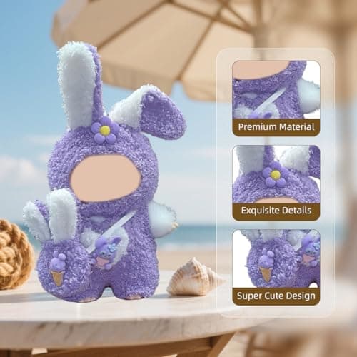 10 Pack Compatible for Labubu Clothes,17cm Doll Clothes Cute Outfits Stylish Accessories Designer Hat Dress Shirt Set Compatible for Labubu Birthday Party Decoration Gift (Adorable, 17cm) - Thumbnail 3