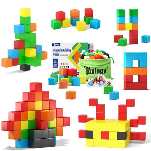 48PCS Magnetic Blocks for Toddlers Outdoor Toys, Large Magnetic Cube Toy for Sensory Montessori Education Preschool Magnet Toys for 3 4 5 6 Year Old Boys and Girls - Image 1