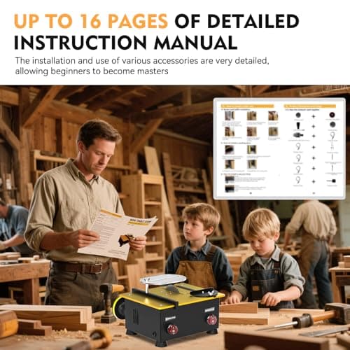 Mini Table Saw for Crafts[Dual 795 Motors & Switches] Max 200W/12,000RPM/26mm Adjustable Height Table Saw with Accessories.Gift for Men and Women's Creating Handmade Gifts,Exploring Hobbies,Models - Thumbnail 6