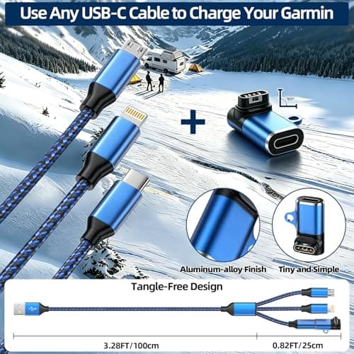 4-in-1 Multi Charging Cable for Garmin Watch/iPhone 17, USB Cable iPhone Charger Cord with USB-C/L/Micro USB Port for iPhone 17-8/iPad/Galaxy, 1 USB C Adapter Compatible with Garmin Fenix 8 7 - Thumbnail 2