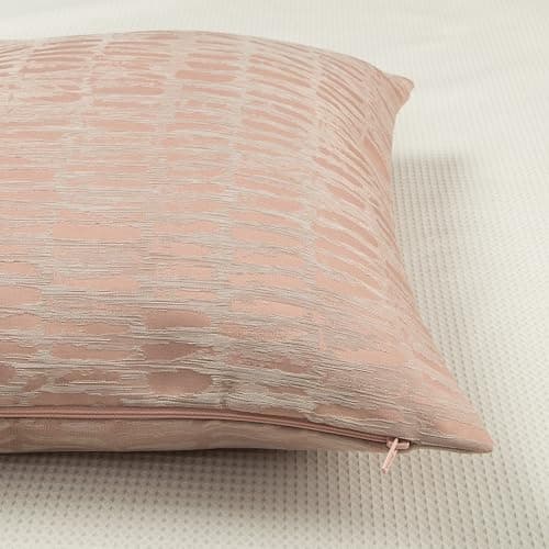 DOLLMEXX Jacquard Decorative Throw Pillow Cover for Sofa, Set of 2, 18"×18" Pink Decorative Pillow Covers, Living Room Lumbar Pillows Covers - Thumbnail 6