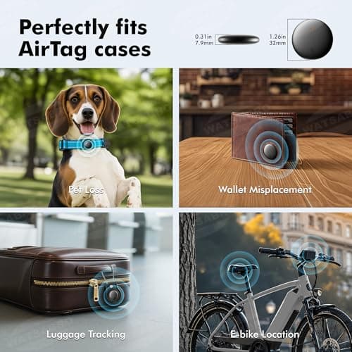 Bluetooth Tracker 4-Pack for Android & Samsung with Case, Smart Tag Item Finder for Keys Wallet Luggage, IP66 Waterproof, 365-Day Battery, Works with Google Find Hub (Black) - Thumbnail 6