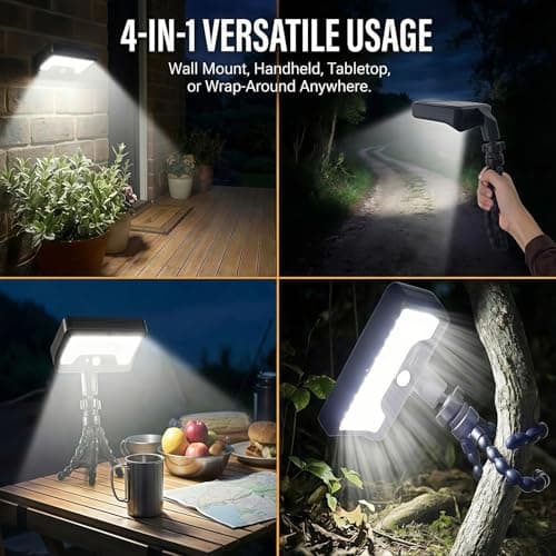 CVchancin Solar Lights Outdoor, 92 LED Motion Sensor Security Light with Flexible Octopus Tripod & Heavy Duty Clip, 600LM Waterproof Solar Powered Lights for Fence, Gutter, Tree, Patio (2 Pack) - Thumbnail 4