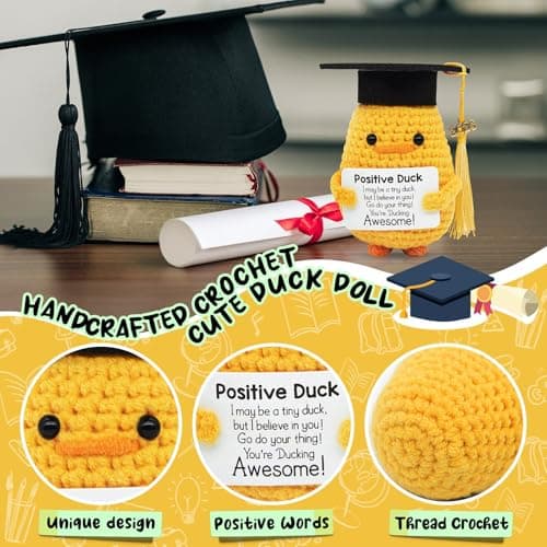 IrichBa Graduation Gifts 2026 for Her Him – DIY Graduation Duck Plush with 3 Replaceable Tassels, Graduation Cap & Card - Funny Emotional Support Gift for Class of 2026 High School College Grad - Thumbnail 5