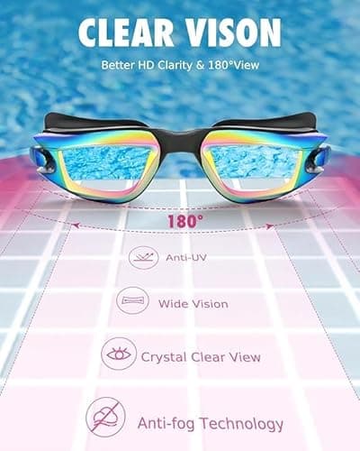 Aegend Swim Goggles 3 Pack Swimming Goggles for Kids & Youth Age 3-14 (Aqua & A-bright Rose & Clear Black) - Thumbnail 5