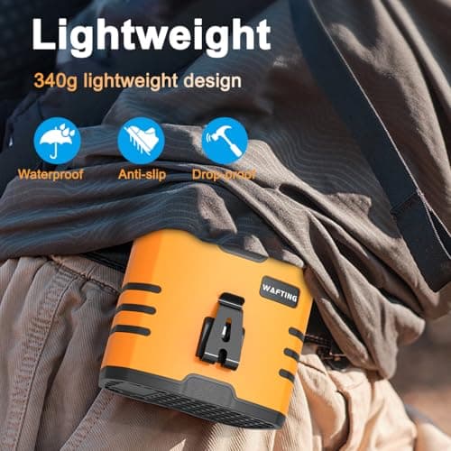 WAFTING Portable Waist Fan - High-Speed Belt Fan, 10-Speed Adjustable, 10000mAh Rechargeable, LED Display Shirt Air Conditioner for Camping, Hiking, and Outdoor Work - Thumbnail 6