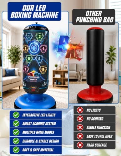 2026 New 51-Inch Punching Bag for Kids with Music,Birthday Gift for Boys - Thumbnail 5