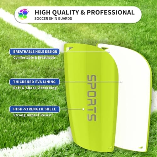 ATHCISE Kids Youth Soccer Shin Guards with Sleeves, Slip in Shinguards Soccer Shin Pads for 3-15 Years Old Boys Girls Child Teens - Thumbnail 4