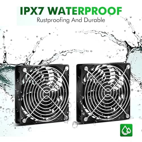 5.5" Solar Fan, Solar Panel Fan, 30W Solar Powered Fan with Dual IPX7 Waterproof Fans for Outside Chicken Coops, Greenhouses, Sheds, Intake or Exhaust Air Fan, Solar Ventilation Fan, Solar Exhaust Fan - Thumbnail 3