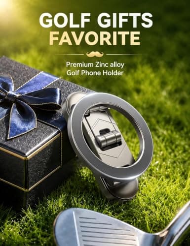 Upgraded Magnetic Golf Cart Phone Holder, [Tri-Fold+All Alloy] Fathers Day Golf Gifts for Men Dad Him Golfer, 2026 Golf Cart Accessories Compatible with MagSafe iPhone 17-12 for Club Car, EZGO, Yamaha - Thumbnail 5