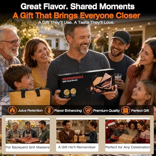 BBQ Blanket for Resting Meat with Thermometer Probe Port - Insulated Meat Resting Bag for Brisket, Pork Shoulder, Turkey - Heavy Duty Meat Resting Bag, Father's Day Birthday Gift for Men Dad Husband - Thumbnail 2