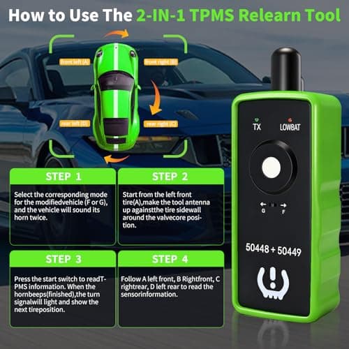 2IN1 TPMS Relearn Tool for GM and Ford with Model Switch Button, FIRSTOOL EL50448+EL50449 TPMS Reset Tool Tire Sensor Programmer Tire Sensor Reset Tool, TPMS Sensor Tool for GMC Lincoln Buick Cadillac - Thumbnail 5