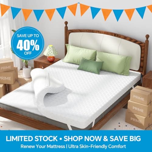 Qocismile Twin Mattress Topper,Gel Memory Foam Mattress Topper 3 inch Twin Size Bed Topper,Firm Mattress Pad,Bamboo Rayon Cover Removable & Washable,Non-Slip Double Zipper,Elastic Straps Fits 21" - Thumbnail 2