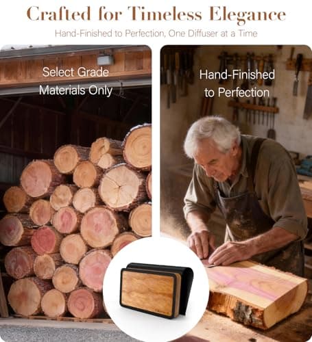 EdenSeek Wooden Car Air Freshener | FSC-Certified Original Wood, Visor Metal Clip, 100% Pure Essential Oils, 40+ Days Long-Lasting Odor Eliminator, 3 Refillable Scents Diffuser for Cars, Trucks, SUVs - Thumbnail 6
