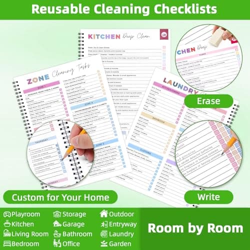 ADHD Cleaning Planner for Adults – Undated Daily, Weekly & Monthly Cleaning Schedule & Checklist – Household Chores Organizer Notebook for Home Management, Routine Tracking & Family Cleaning Tasks - Thumbnail 3
