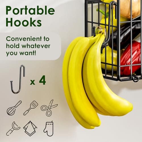 YIWANFW 2 Set Magnetic Shelf for Fridge, Potato & Onion Storage Bins, Magnetic Fruit Basket for Refrigerator Pantry Kitchen Counter Laundry Organizer, Fridge Magnetic Spice Rack Magnet Fridge Storage - Thumbnail 6