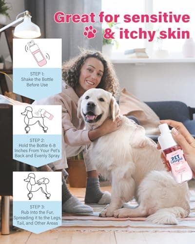 GJYC PET Dog & Cat Cologne | Long-Lasting Classic Powdery Scent | Fur-Conditioning, Non-Sticky Odor Control Formula | Travel-Friendly, 3.38 fl. oz - Thumbnail 5