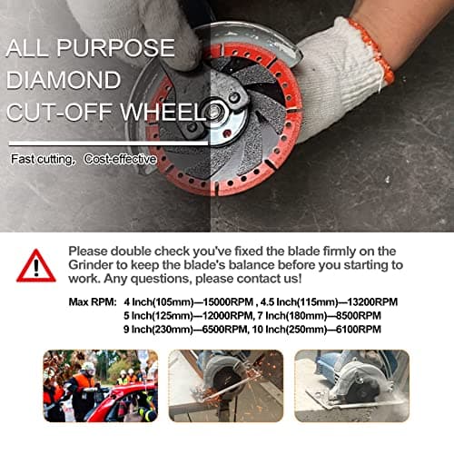 Metal Cutting Diamond Blade 4 1/2"- BRSCHNITT 115mm All-Purpose Diamond Saw Blade for Rebar Sheet Metal Angle Iron Stainless Steel Concrete. - Thumbnail 3