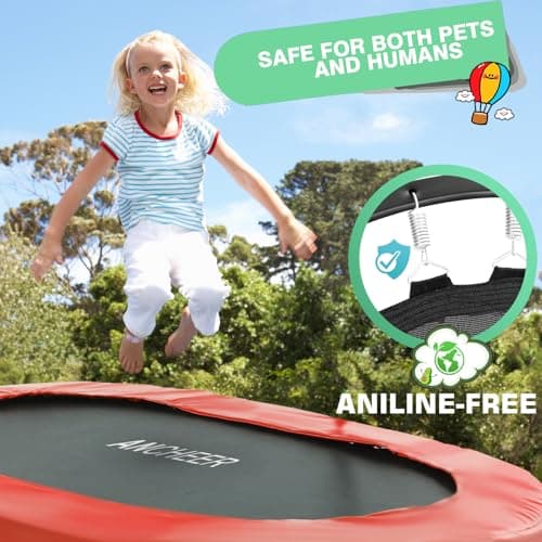 ANCHEER Trampoline for Kids, Toddler Trampoline Indoor Sports and Outdoor Games 56" Kids Rebounder 220LBS Capacity with Adjustable Safety Handrail Foldable Jumper for Boys and Girls (ASTM Certified) - Thumbnail 4