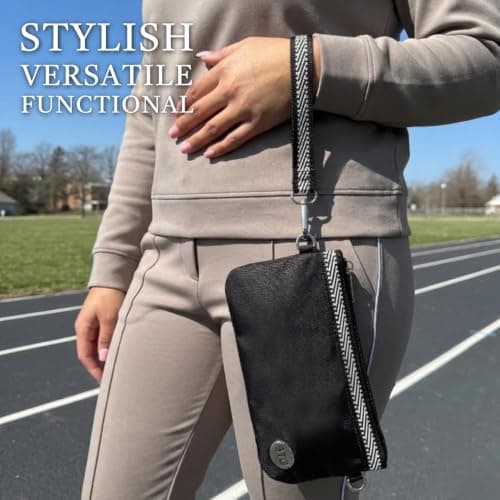 Save the Girls Phone Purse Catchy Clutch with Wristlet Strap (Black) – Functional Clutch Purse & Crossbody Bags for Women, Sporty Purses for Women Trendy, Hands-Free Zippered Bags and Wristlet Lanyard - Thumbnail 2